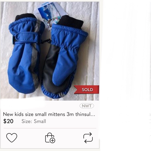 Kids 4-7 Thinsulate insulated mittens Like New Blue - Picture 10 of 10